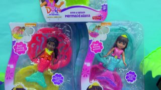 Mermaid Barbie Dolls Swim with Finding Dory Swimming Bailey + Dora Dive In Water Pool