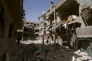 Fleeing rebel held Douma in Syria
