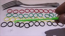 Como hacer una pulsera de gomitas sin telar model inverted fishtail con un tenedor