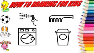 how-to-draw-washing-machine-comb-nozzle-trash-coloring-book-for-kids-Children