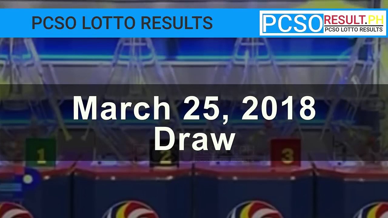 PCSO Lotto Results Today March 25 2018 6 58 6 49 Swertres STL EZ2