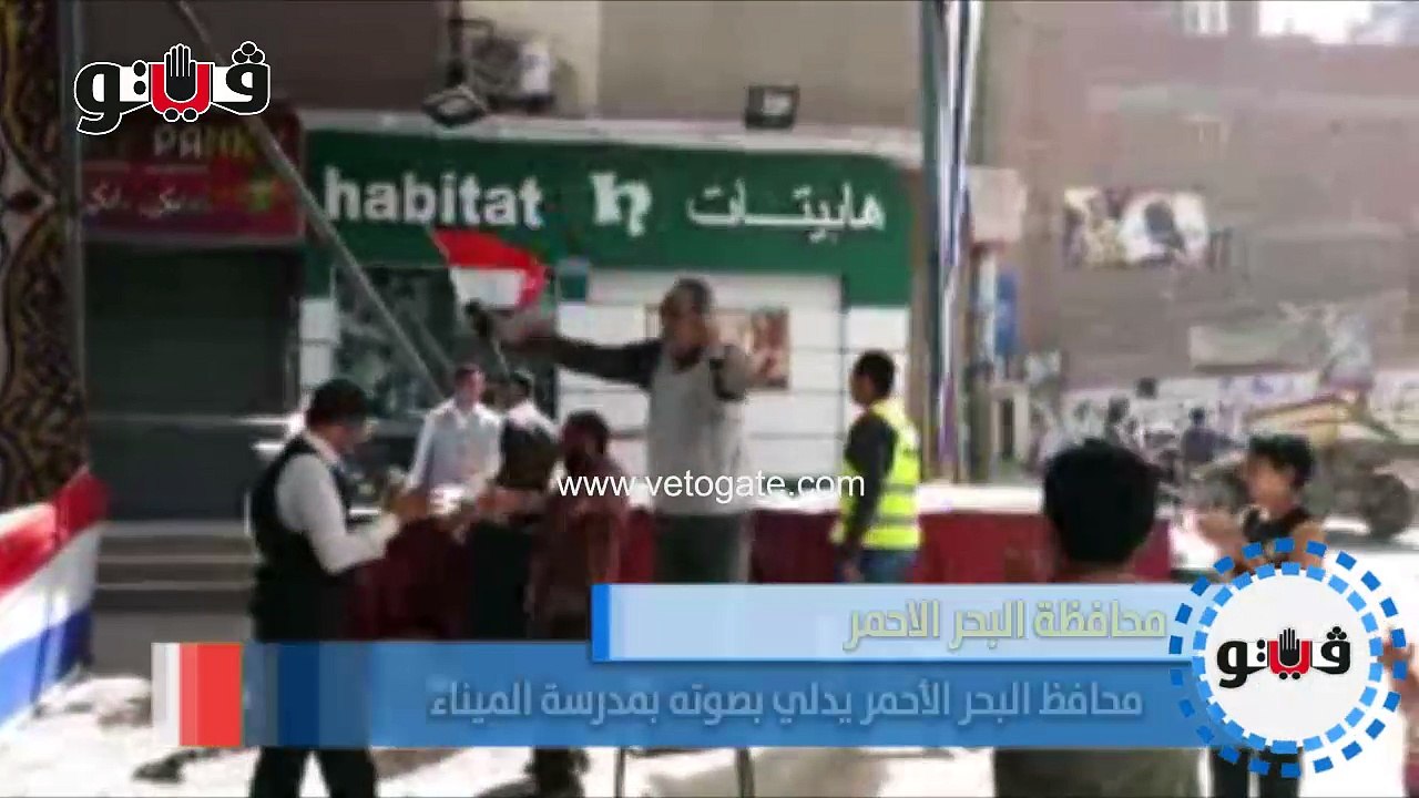 مواطن يرقص بعلم مصر أمام لجنة انتخابية بالقليوبية