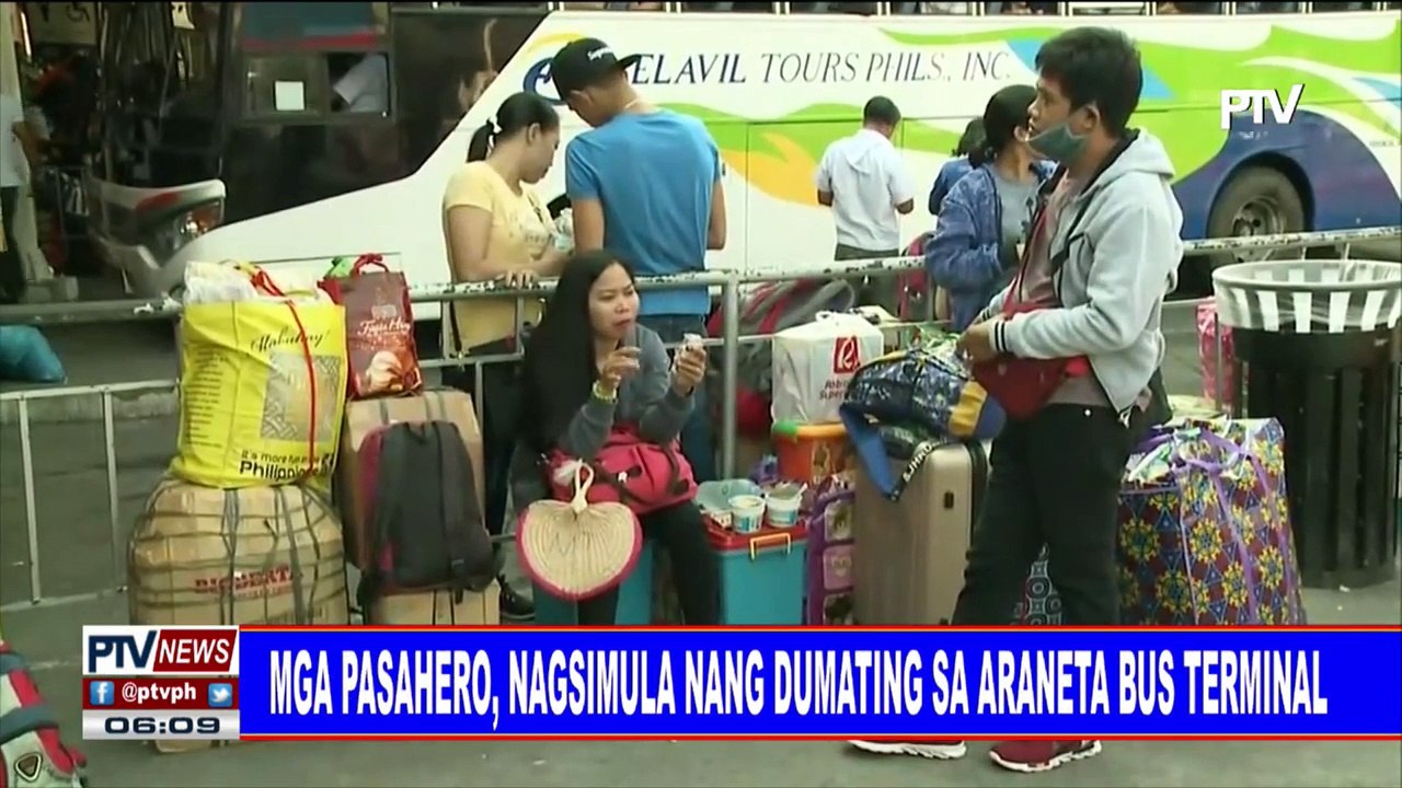 #PTVNEWS: Mga pasahero, nagsimula nang dumating sa Araneta bus terminal