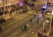 Police Officer Hits Protester During Barcelona Protest