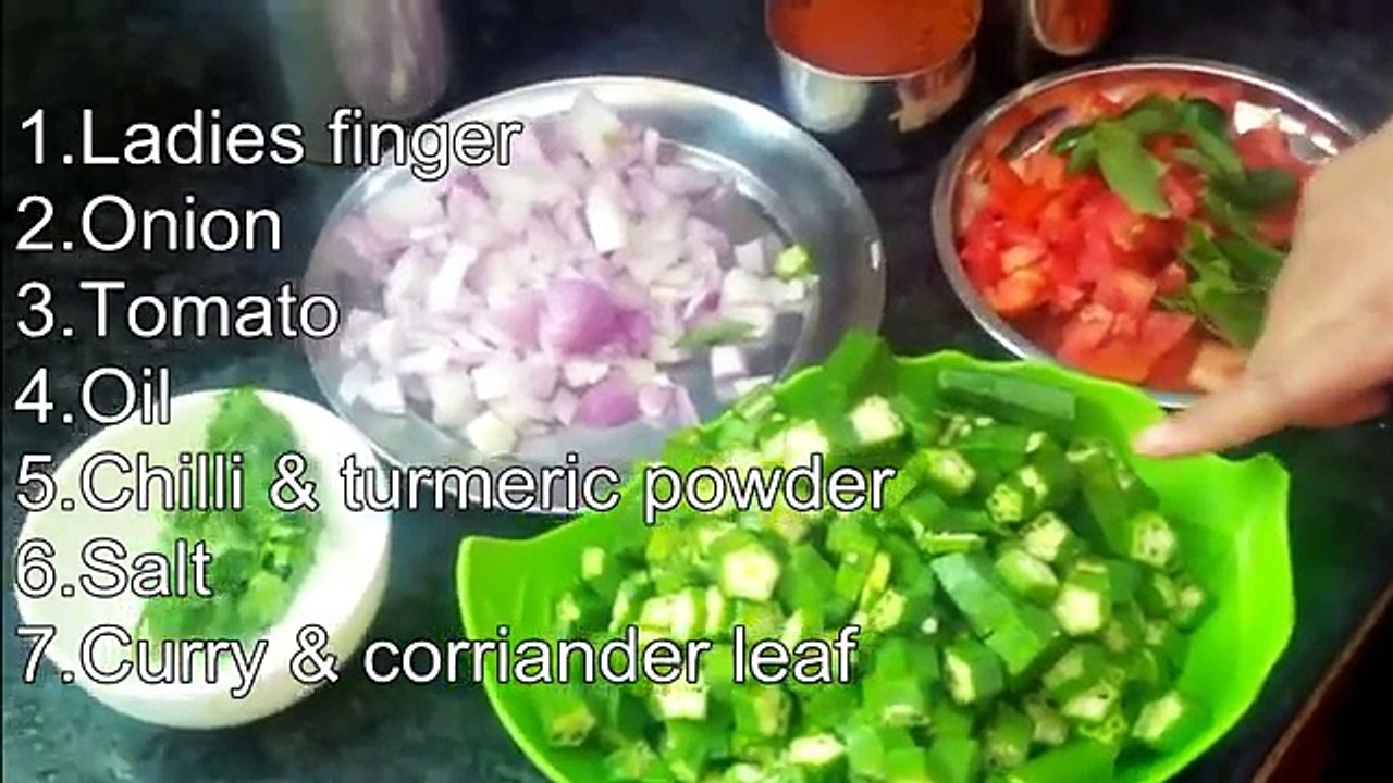 Ladys Finger Onion Tomato Fry | Recipe | Gowri...
