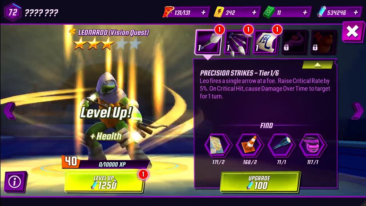 NINJA TURTLES Legends LEONARDO VISION QUEST.Teenage Mutant Ninja Turtles Legends Android iPhone iOS
