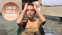 Emily Ratajkowski posa desnuda en su luna de miel