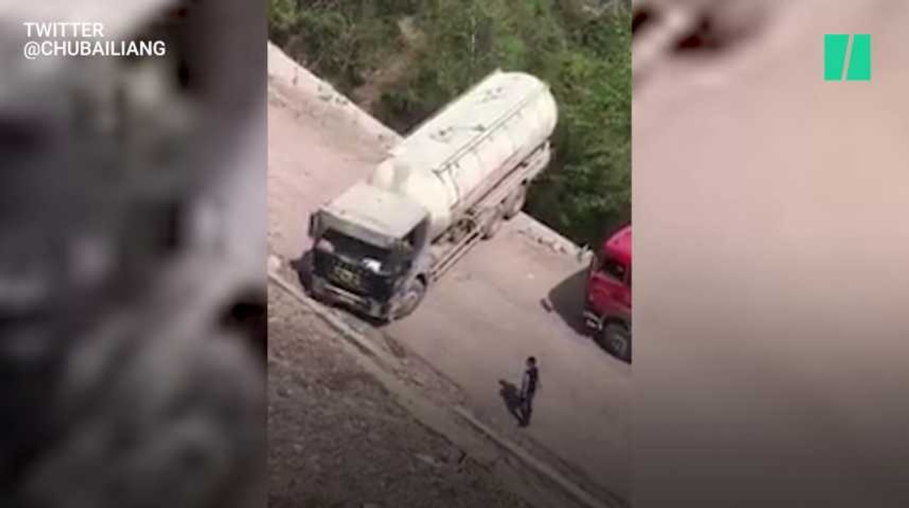 Le demi-tour de ce camion-citerne en Chine va vous faire frémir