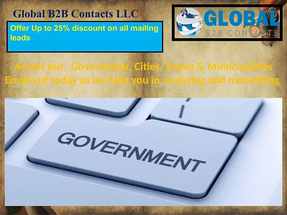 Access our Government, Cities, Towns & Municipalities today as we help you in analyzing and monetizing