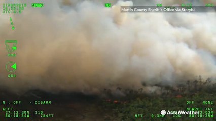 Download Video: Aerial footage shows Florida brush fire that caused evacuation