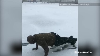Nor'easter won't stop this man from getting his workout in