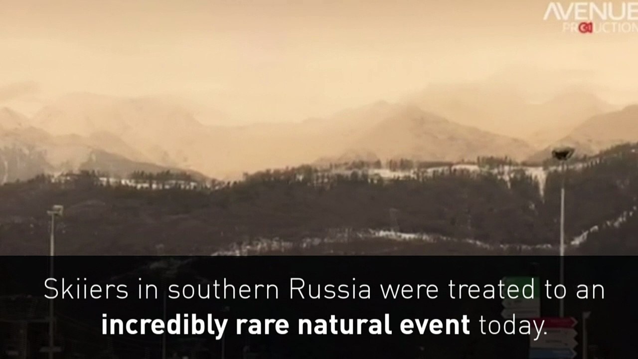 Dust from Sahara Desert turns snow in Russia or...