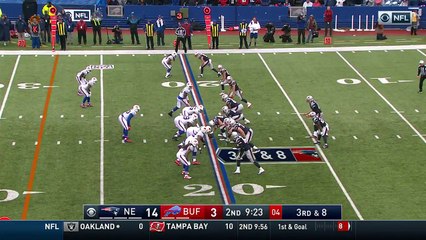 2016 - Tom Brady hit hard by Preston Brown on the 3rd down sack