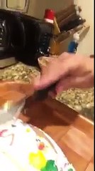 Man Feeds Raccoons Ice Cream Cake