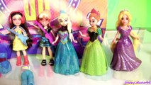 Polly Pocket Rockin Out Magic Clip Dolls with Dress-up MagiClip Princess Anna Elsa Disney Frozen