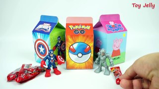 Learn Numbers 1 to 10 with Milk Carton Surprise Toys, Peppa Pig, Marvel Avengers , Pokemon Go