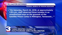 3 Inmates Recaptured after Escaping Federal Prison Camp in Tennessee