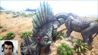 ARK Survival Evolved Spinosaurus Vs Paracer batalla dinosaurios arena gameplay español