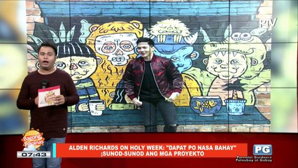 Télécharger la video: FIFIRAZZI | Alden Richards on Holy Week: 'Dapat po nasa bahay'; Sunod-sunod ang mga proyekto; Dennis Trillo at ilan pang celebrities, paano nga ba gugunitain ang Semana Santa