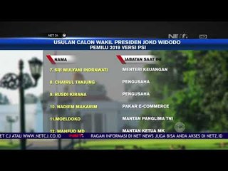 Usulan Calon Wakil Presiden Joko Widodo Versi Partai PSI - NET24