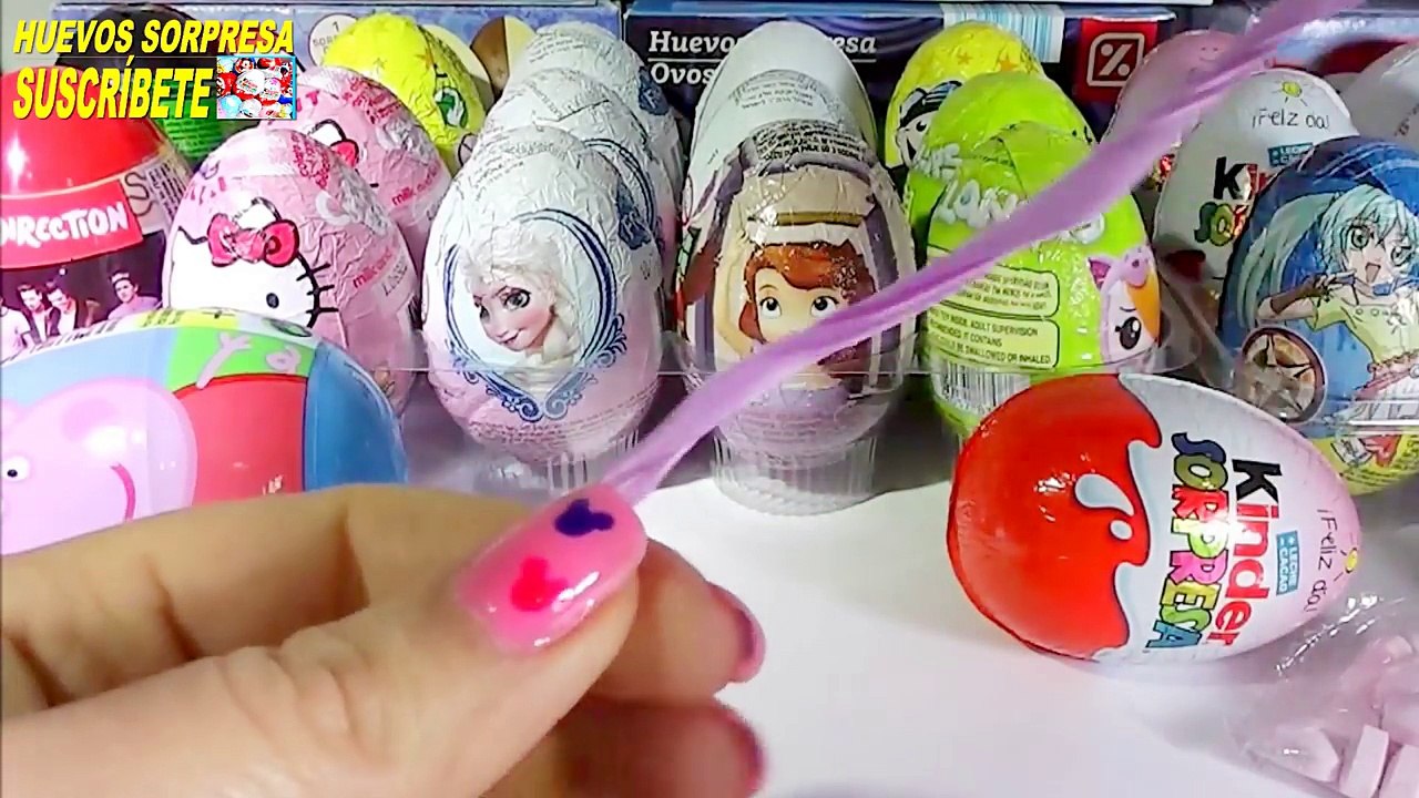3 huevos sorpresa little pony, huevo sorpresa de peppa pig y huevo kinder sorpresa