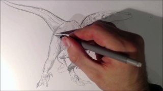 How to draw Delta the velociraptor from Jurassic World