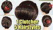 Hairstyle Tutorial: 1 Clutcher, 5 Hairstyles | सिर्फ कलचर से ट्राई करें ये हेयरस्टाइल | Boldsky