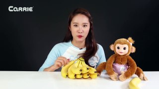 초코 바나나 만들기 장난감 과 캐리의 아기 원숭이 인형 놀이 CarrieAndToys