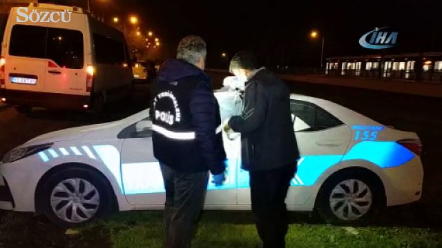 Samsun'da maket trafik polis araçlarının tepe lambalarını çaldılar