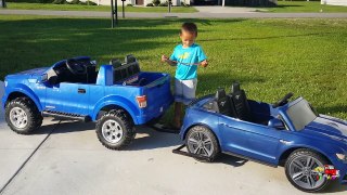 Bad Baby Joyriding His Powered Ride On Ford Mustang Gt 5.0 Had A Wreck Towing Fixing Change Battery