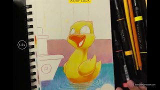 Ducky (Speed Drawing with Prismacolor Markers and Pencils)