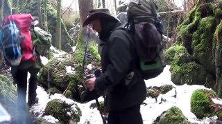The Cave Overnighter & Snowshoe Adventure/HD Bushcraft Survival Video