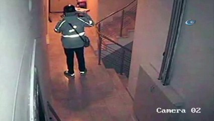 Pizzaya tüküren kurye güvenlik kamerasında