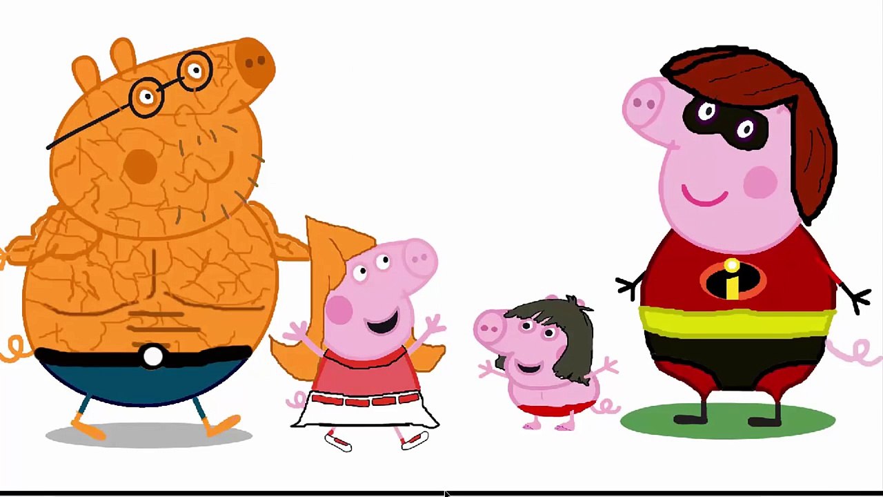 Família Peppa Pig, Desenho Pintado. Coisa, Mogli, Incrivel, Frank, Sereia, SkyWalker, SpiderMan