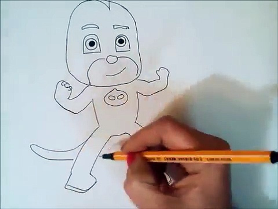 PJ Masks Cartoon Drawing Owlette Gekko Catboy charers draw kids