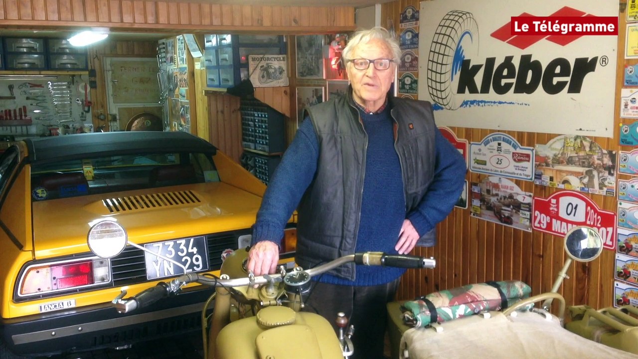Concarneau. Pierre-Yves Le Beuz roule sur une moto de 1943