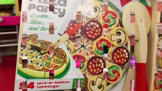 PIZZA PARTY Melissa & Doug Wooden Pizza Slice & Cut Play Food Toddler Toy with Frozen Barbies