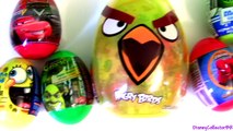 Angry Birds Toy Surprise Eggs SHREK, Pixar Cars Disney Monsters University, Spongebob, Super Mario
