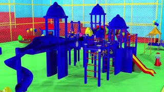 Giant Indoor Playground Family Fun for Kids | Learn Colors with Color Balls | Giant 3D Slides