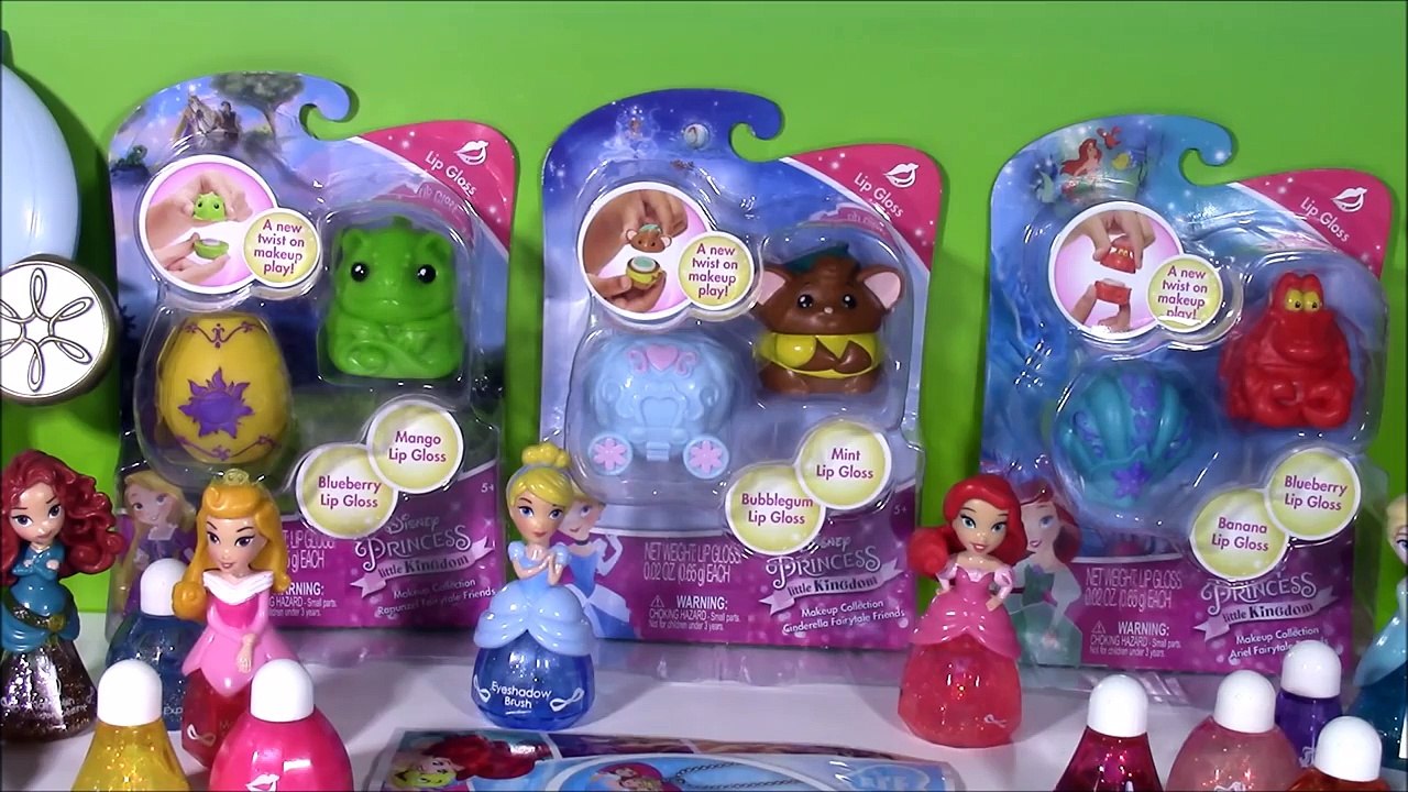 Disney Princess Little Kingdom Makeup Fairytale Friends LIP GLOSS Collection! ELSA Rapunzel