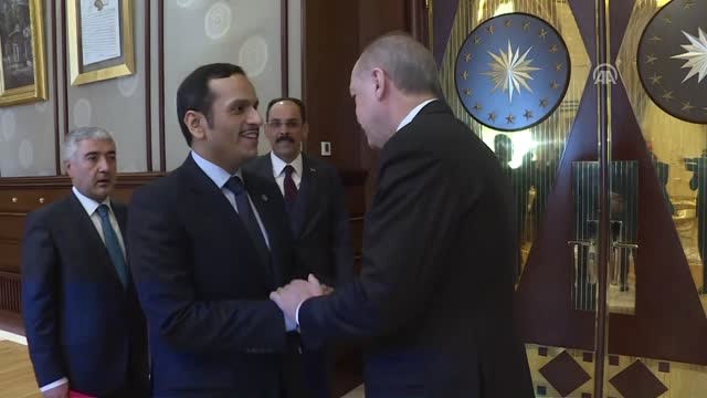 Cumhurbaşkanı Erdoğan, Katar Dışişleri Bakanı El Sani'yi Kabul Etti