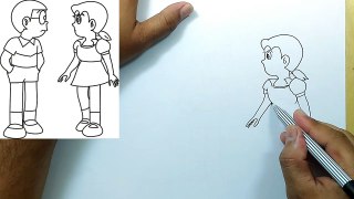 How to Draw Shizuka and Nobita