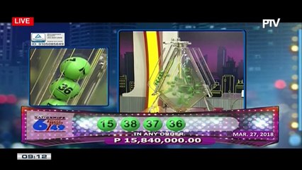 PCSO 9 PM Lotto Draw, March 27, 2018