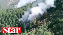 PKK�lı teröristler, ormanı ateşe verdi