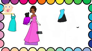 Princess Fashion Coloring Page | Learn Names Of Colors And Clothes | Coloring For Kids #3