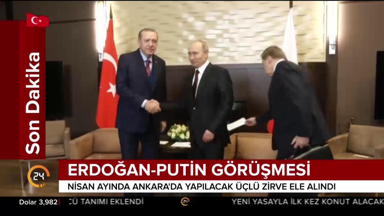 Cumhurbaşkanı Erdoğan, Rusya Devlet Başkanı Putin ile görüştü