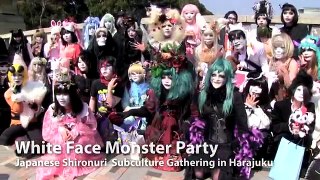 Japanese Shironuri White Face Monster Party in Harajuku