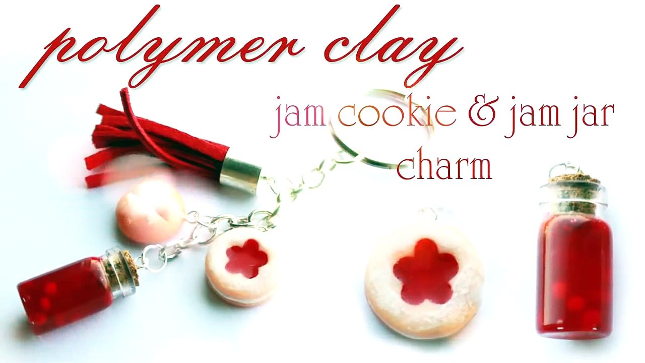 Polymer clay jam cookie & resin jam jar TUTORIAL - jam keychain PART 2