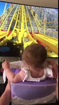 Cute Baby Rides Virtual Roller Coaster