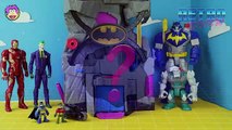 Imaginext Robin is home alone and must defend the DC Super Friends Batcave from Bane and Rhinoman